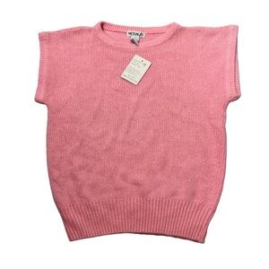 Vintage Pink silk angora sweater short sleeve size medium NWT